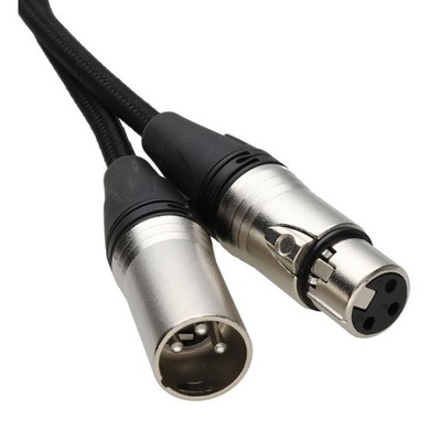  Geflochtenes XLR Mikrofon Patch Leitungen geräuscharm verwicklungsfreie Kabel schwarz 50 cm bis 6 m