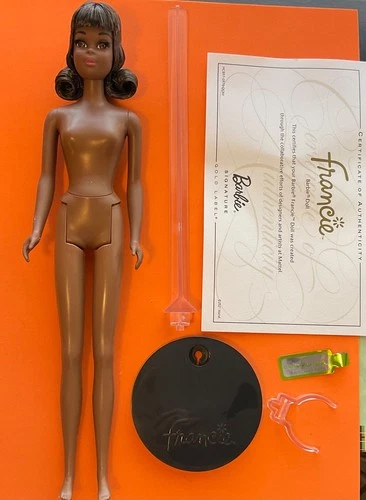 Vintage Reproduction Floating In Black Francie Nude Doll