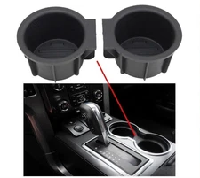 1Pair Front Center Console Cup Holder Rubber Insert For 2009-2014 Ford F-150