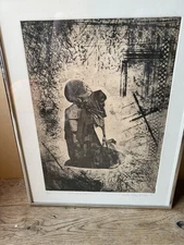 “Her Song Begins” Lesley May Miller 1985 - Etching