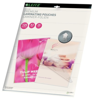Leitz 74890000 Laminating Pouches Made of 125 Micron Thick Material (Transparent