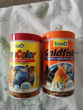 2 Tropical Color Flakes Fish Food Active Life Formula Clear Water And Gold Fish.