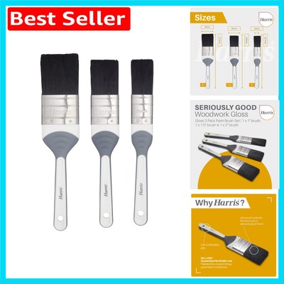 Essential 3er Pack Glanz Flachpinsel mit abgewinkeltem Design - langlebig & benutzerfreundlich