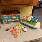 Vintage Fisher Price Play Family Houseboat W/Box #985~ 100% Complete