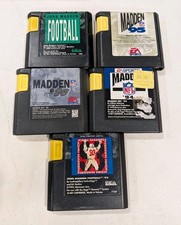 Lot of 5 John Madden Football Games - Original, 93, 94, 95 & 96 Sega Genesis