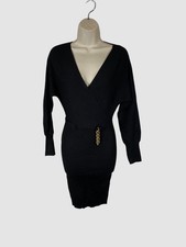 Rosie Harlow Women's Juniors' Black Surplice-Neck Dolman-Sleeve Dress Size XS