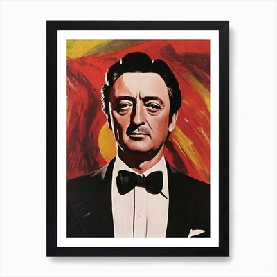 Robert Mitchum Illustration Filme gerahmtes Wandbild Poster Leinwanddruck Bild
