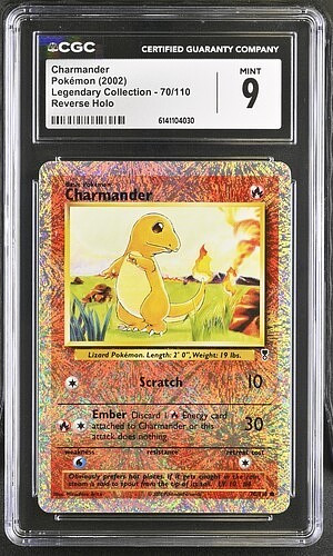 Pokémon Charmander 2002 Legendary Collection 70/110 Reverse Holo CGC 9