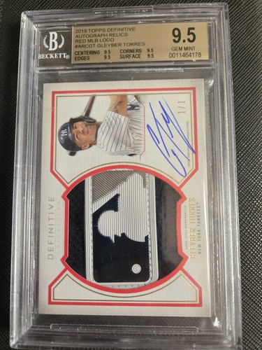 2019 Topps Definitive Gleyber Torres Patch Logoman #1/1 Yankees/Tigers
