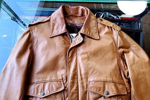 SCHOTT A-2 Leather Flight Jacket Vintage Genuine Size M~L Camel Brown Rare - Picture 3 of 10