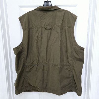 Eddie Bauer Fishing Utility Vest Size XXL Multiple Pockets Olive