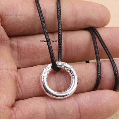 Pure 925 Sterling Silver Men Women Lucky Auspicious clouds  Circle Pendant 5-6g