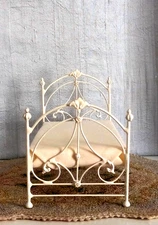 DOLLHOUSE MINIATURE BED 1:12 SCALE WROUGHT IRON SINGLE "ALENCON"