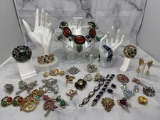 Vtg 32 Pc Rhinestone HighEnd Jewelry Lot Trifari Regency Coro Weiss Givenchy