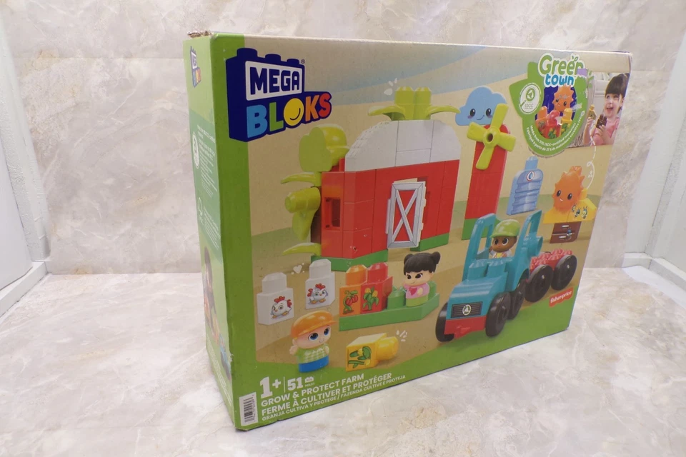 Mega Bloks Green Town Building Set Grow & Protect Farm Building Blocks Playset - Image 2 of 4