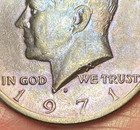 1971-D  Kennedy Half Dollar Beautiful Brilliant Rainbow Toned Coin  - # 48 — photo 3