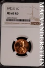 1952-D Lincoln Wheat Cent-Ch Gem BU NGC MS 65 Red Lustrous No Reserve #SLK835