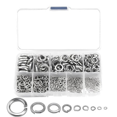 600 Edelstahl Federringe Set, Spiralförmige Scheiben, M2-M12, DIN 127