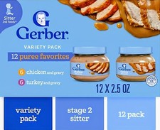Gerber Baby Foods 2nd Foods Meat Variety Pack, Chicken  Turkey, Mealtime