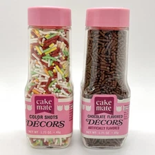 Vintage Cake Mate Color Shots & Chocolate Decors Sprinkles McCormick READ DESCR