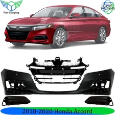 Front Bumper Cover Fascia & Grille Assembly Kit For 2018-2020 Honda Accord