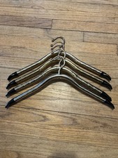Vintage MCM Lee Rowan 24 K Gold Plated Clothes Hangers Heavy Duty Set Of 4 VGC