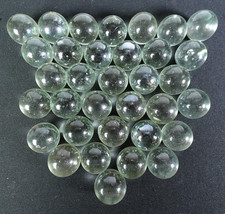 34 Large Clear Glass Vase Filler Marbles 36mm Or 1 7/16" Diameter