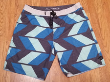 Rip Curl Mirage Board Shorts 36 Blues and Gray Colors, Back Pocket, Stretchy