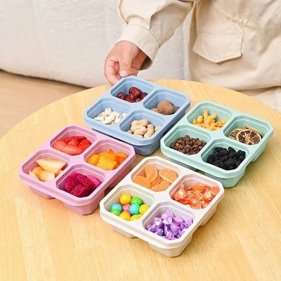 Snackbox für Kinder - 4 Gitter Wiederverwendbar Brotbehälter - Küchenwerkzeug