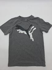 Puma T-shirt Youth Boy Small Graphic Print Logo Gray. 40176
