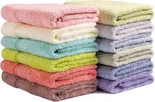 Washcloths Body & Face Absorbent Bath Towels Bulk Set 100% Cotton Hotel Towels
