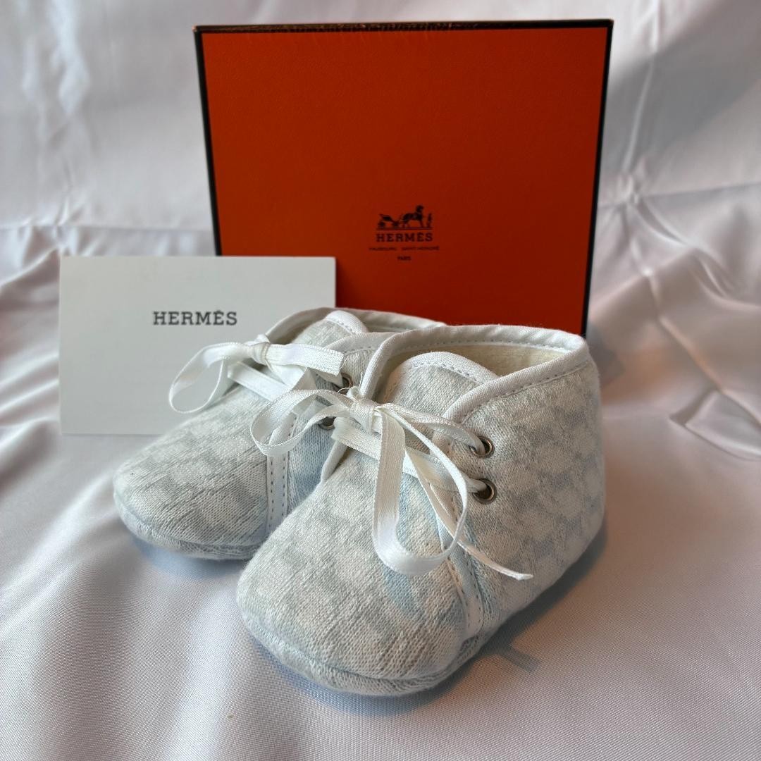 Authentic HERMES Hermes Baby Shoes first shoes Unisex Blue Horse