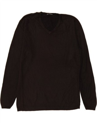 MARKS & SPENCER Herren V-Neck Pullover Sweater Small Schwarz Acryl DT25