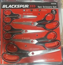 5PC STAINLESS STEEL SCISSOR SET KITCHEN SEWING HOUSEHOLD CRAFTS MULTI PURPOSE UK