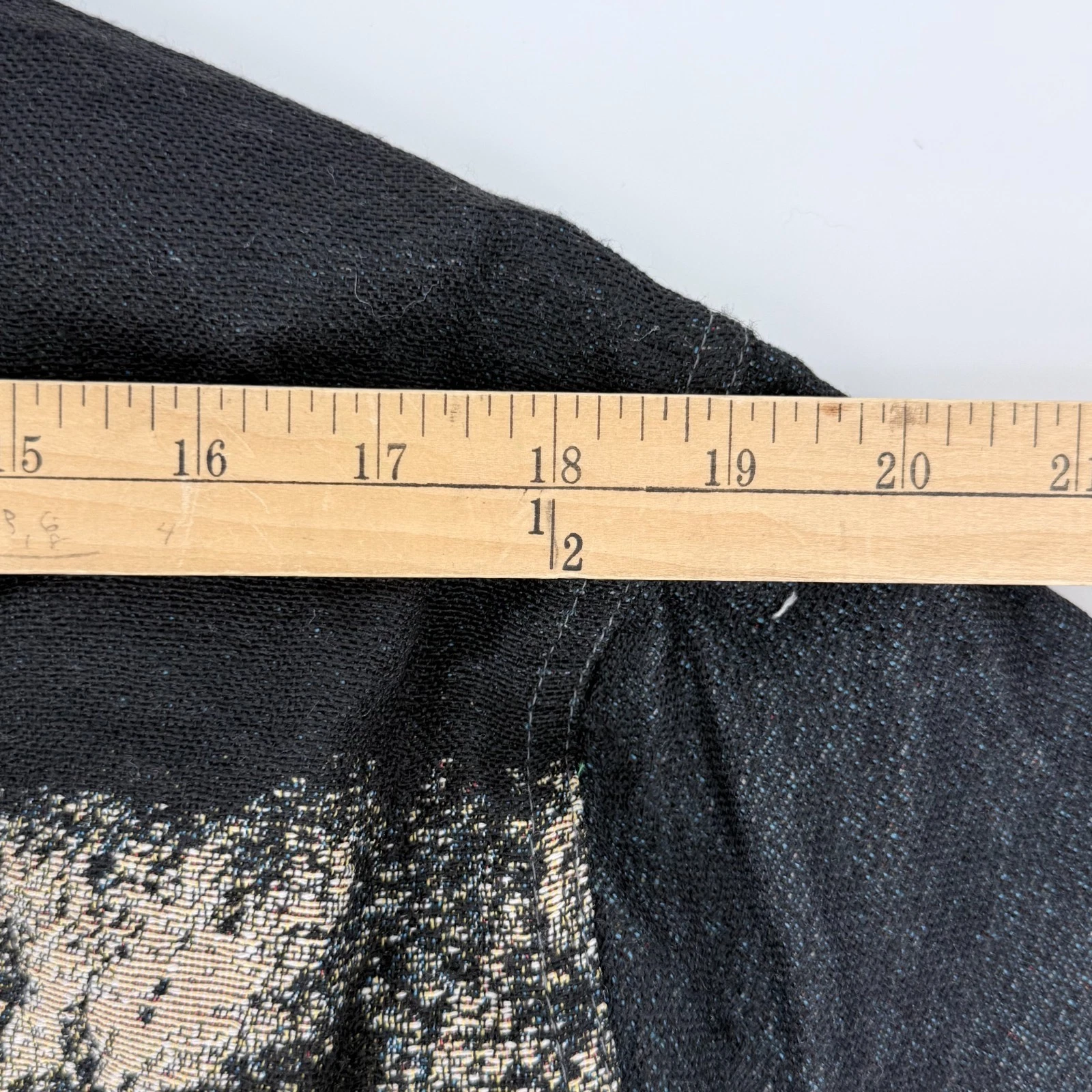 Novamen Tapestry Lion Jacket L Woven Graphic Black Denim Look Streetwear Shacket - product detail image 10