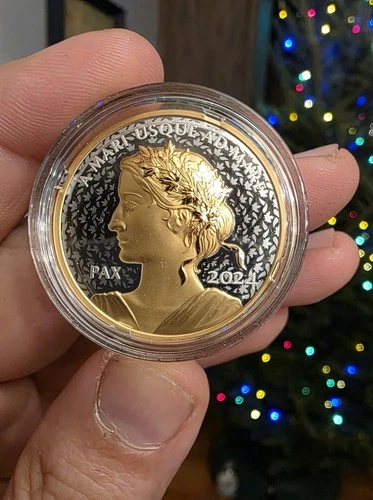 2024 Canada Peace Dollar 1 oz Fine Silver Gilded Proof Coin UHR