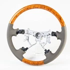 [US] Light Wood Beige Leather Steering Wheel For Toyota Land Cruiser Prado 03-07