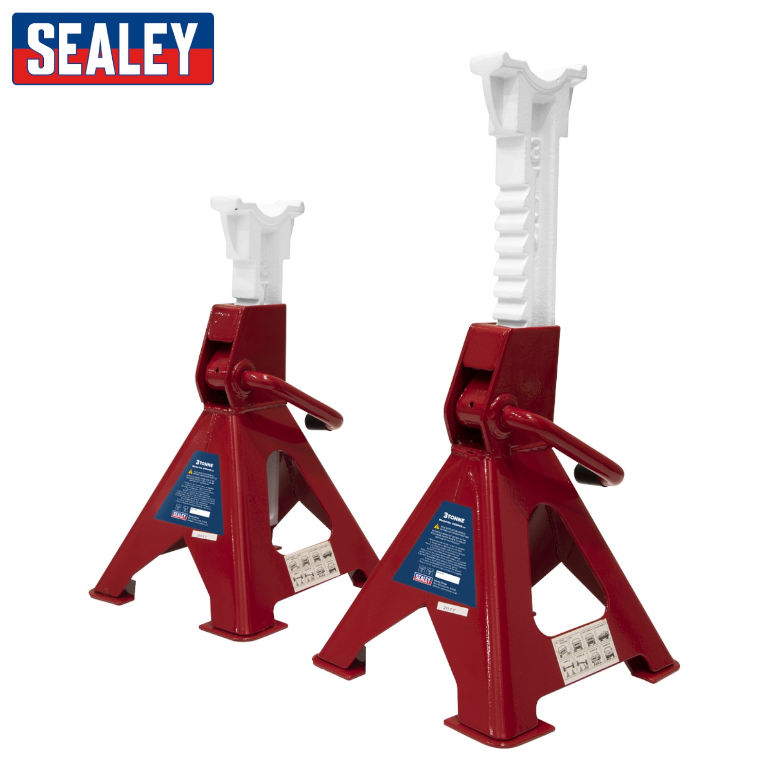 Sealey VS2003 Axle Stands 3tonne Capacity per Stand 6T per Pair Ratchet Type