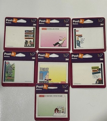 VTG 1996 Lot Of 7 Packs Dilbert post-it notes post it New And Sealed NOS