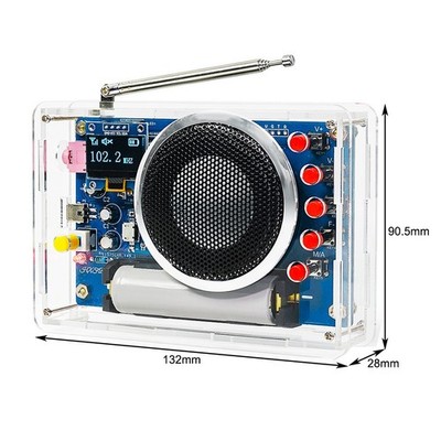 UKW Radio Bausatz mit für OLED Display und 115,8 x 75 mm Leiterplattenabmessung