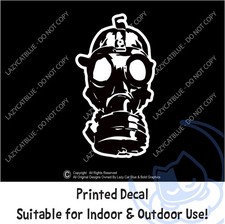 Gas Mask Decal Sticker Car Decor Survival Prepper The End Gasmask Steam War Air