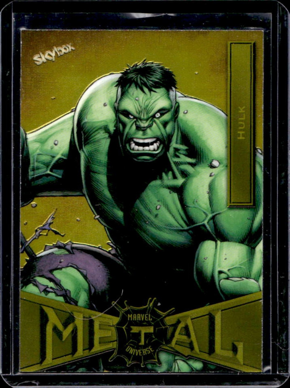 2021 Skybox Metal Universe Marvel Spider Man Hulk Yellow FX #33