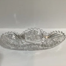 American brilliant antique cut crystal Celery/Relish Dish 11”