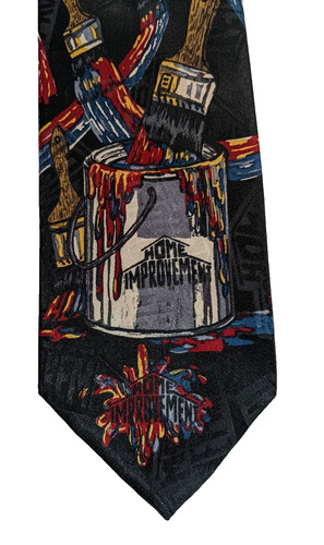 Novelty Necktie Home Improvement Tim the Tool Man Tie Paint Brush Black 56x4 in