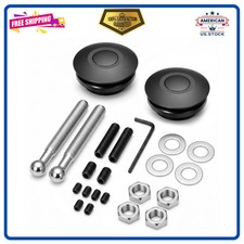 QWORK 2 Pack Quick Release Hood Pins 2.44in Push Button Latch Kit Universal