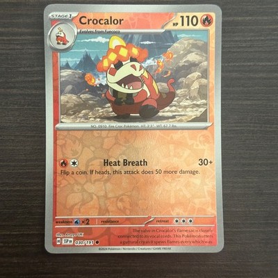 Crocalor 030/191 Reverse Holo SV08: Surging Sparks NM Pokemon TCG