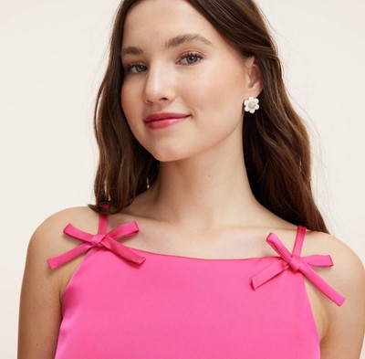 Kate Spade x Target 90s Hot Pink Bow Shoulder Mini Tank Shift Dress M  Medium | eBay