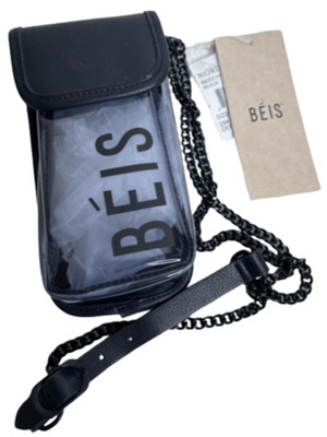 BEIS Mini Crossbody ID Cellphone Stadium Bag Pouch NWT Black and Clear
