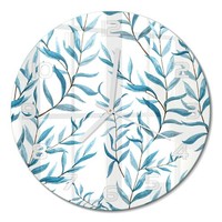 Runde Glas-Wanduhr Wanduhr Aus GehäRtetem Glas BläTter WeißE Zeiger Fi30 Cm