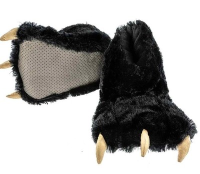 Schwarze Monsterkralle Hausschuhe Bestie pelzige Füße Größe 1,5 bis 4 Geschenk Unisex